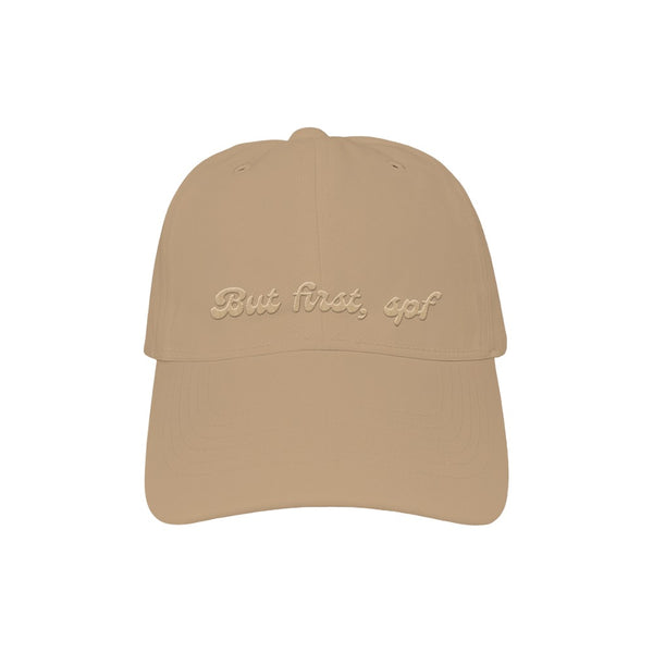Gorra Beige But First SPF