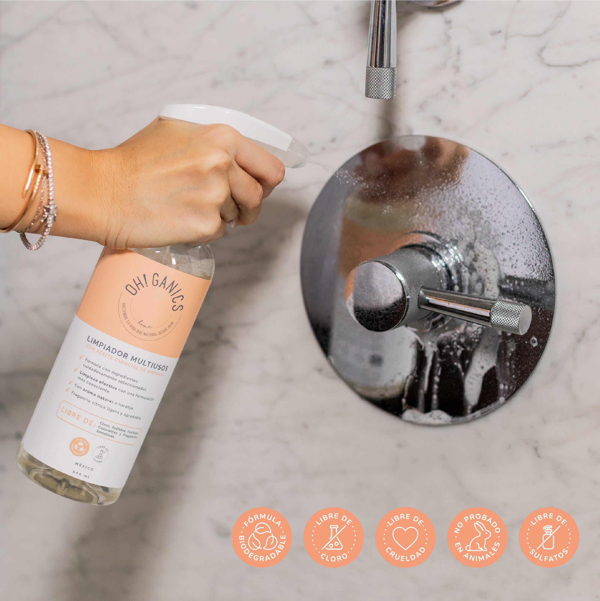 Limpiador Multiusos Con Aceite Esencial Naranja 500 ml
