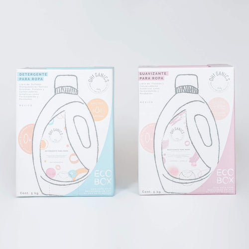 Ecobox Duo Suavizante Lavanda Vainilla 5 L + Detergente Natural Sin Fragancia 5 L