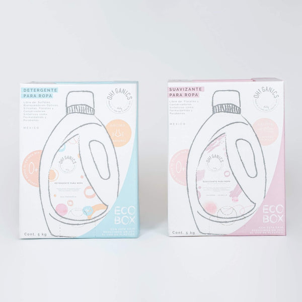 Ecobox Duo Suavizante Lavanda Vainilla 5 L + Detergente Natural Sin Fragancia 5 L