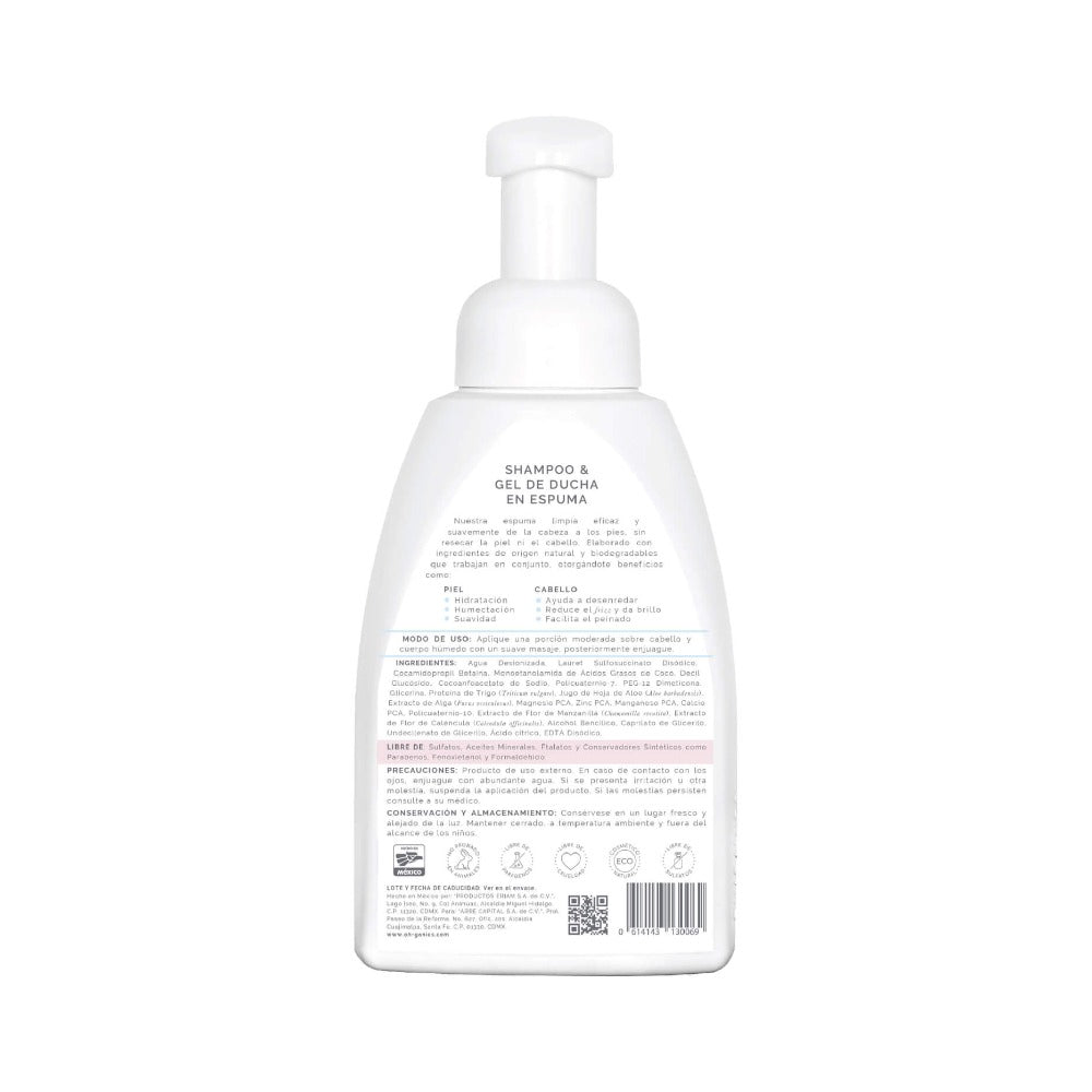 Shampoo & Gel De Ducha En Espuma Sin Fragancia 440 ml