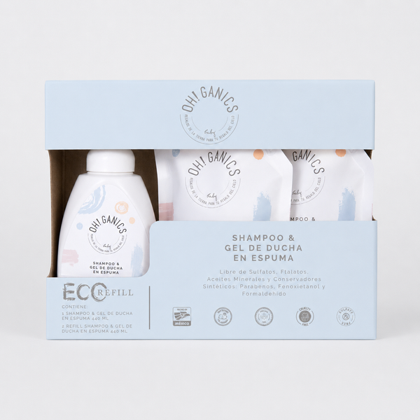 Caja Shampoo & Gel de Ducha en Espuma + 2 Refills