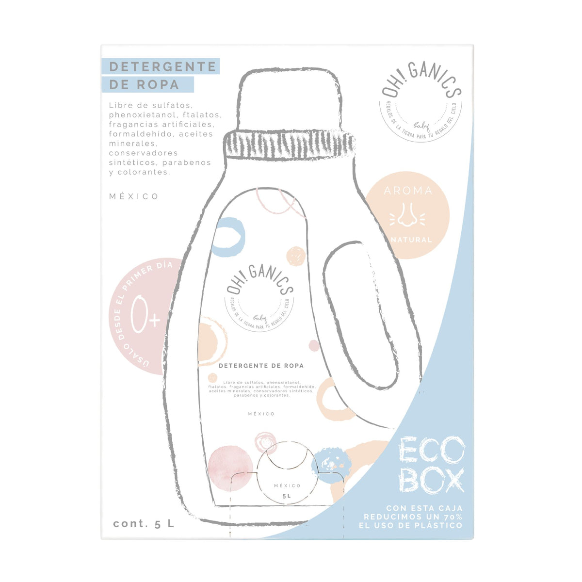 Ecobox Detergente Natural Sin Fragancia 5 L