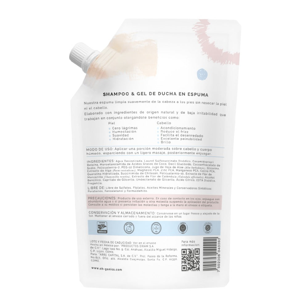 Refill Shampoo Y Gel De Ducha En Espuma 440 ml