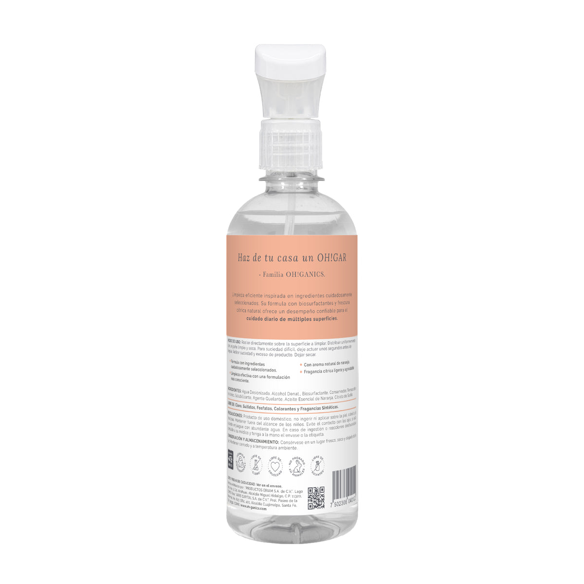 Limpiador Multiusos Con Aceite Esencial Naranja 500 ml