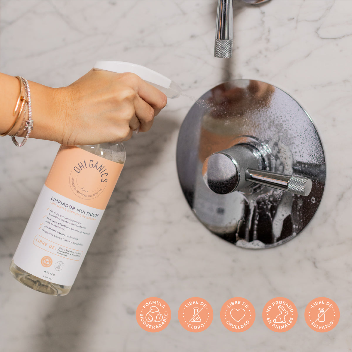 Limpiador Multiusos Con Aceite Esencial Naranja 500 ml
