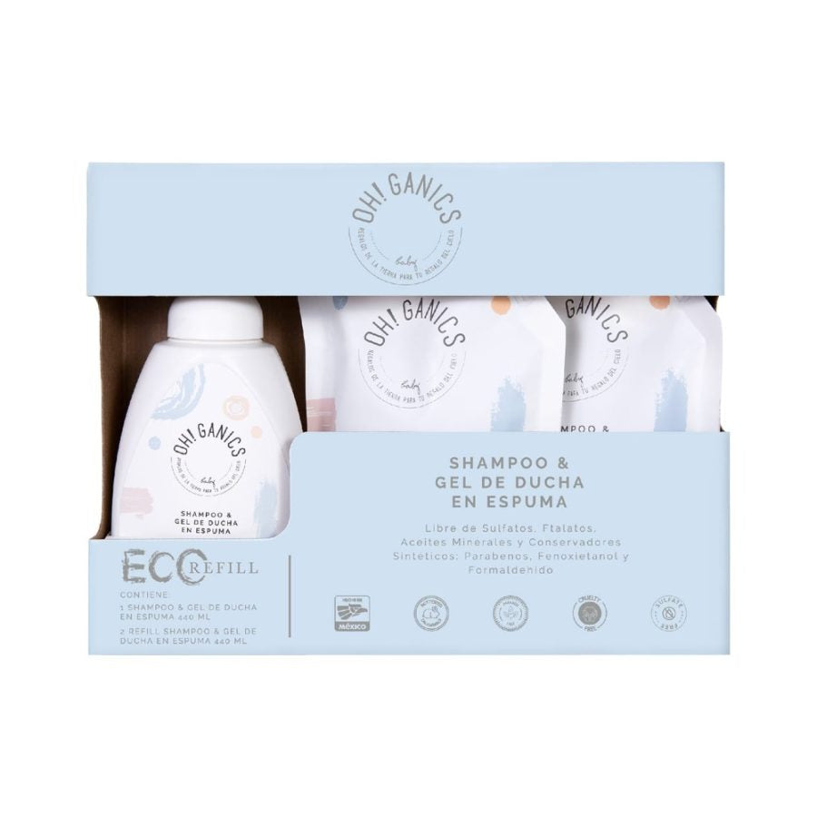 Caja Shampoo & Gel de Ducha en Espuma + 2 Refills