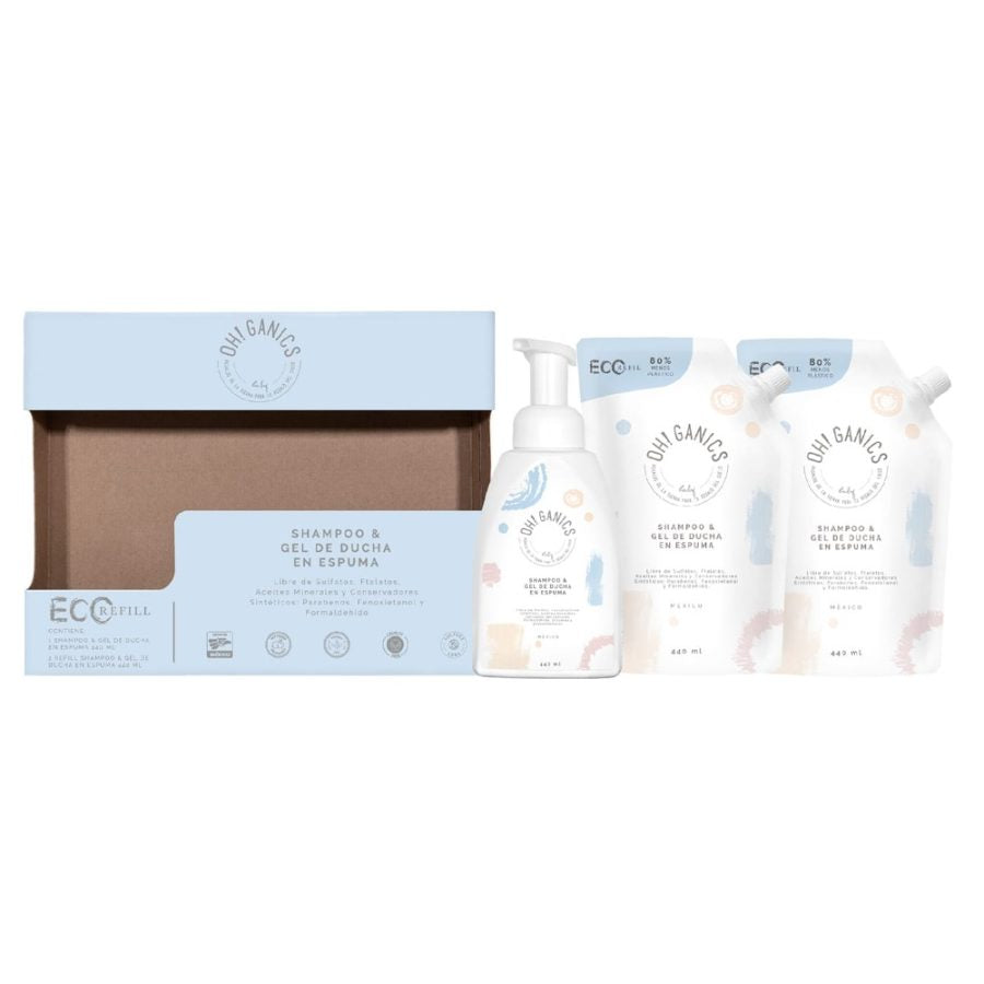 Caja Shampoo & Gel de Ducha en Espuma + 2 Refills